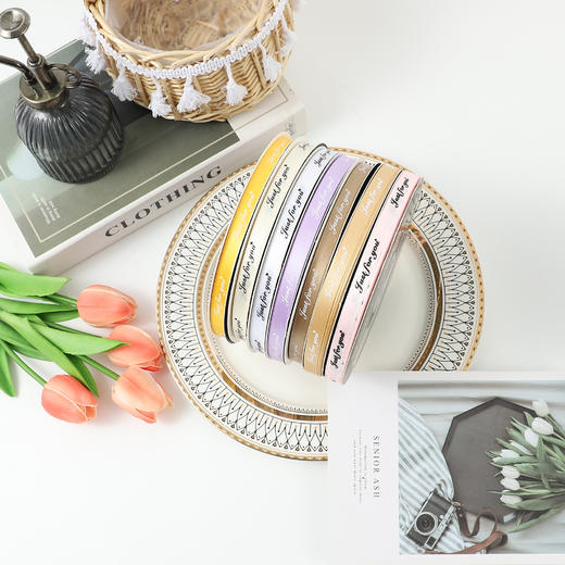 【常用丝带】1公分字母缎带50码 商品图2