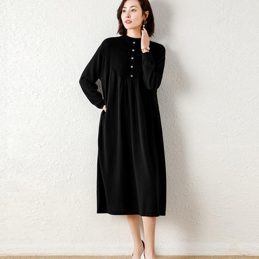 气质显瘦，200斤大码胖mm长款过膝毛衣裙a字针织长裙减龄连衣裙CC-58-58557 商品图2