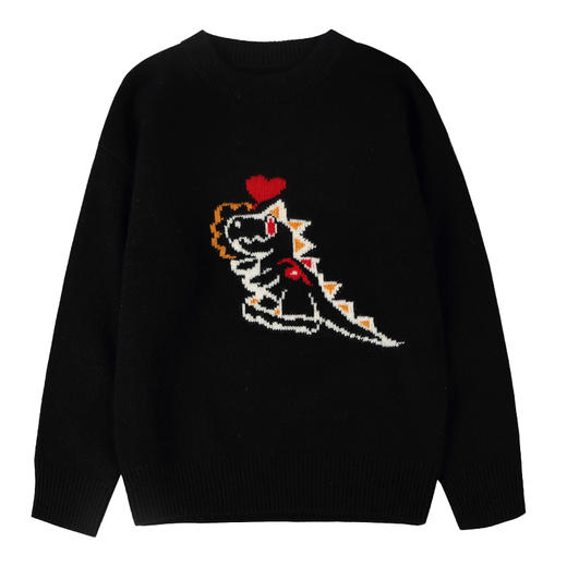 mettekids儿童羊绒衫秋冬新款童装毛衣男童女童卡通黑色针织 商品图6