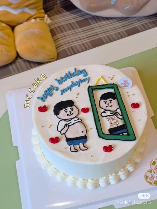 猛男对镜自拍 减肥蛋糕 商品图1