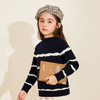 mettekids儿童羊绒衫秋冬新款女童毛衣童装中大童条纹圆领针织衫 商品缩略图1