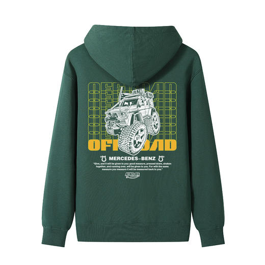 自由基地男装卫衣原创设计benz卡通化图案带帽套头情侣针织毛圈衫 NMT-1899 商品图4