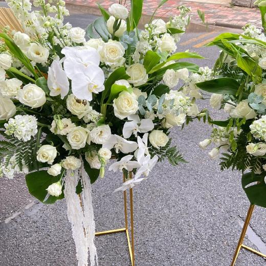 《启源》-白绿色金属架开业花篮一个 商品图2