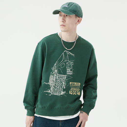 自由基地男装个性越野图案设计spirit系列套头圆领卫衣团队定制服 NMT-1893 商品图0