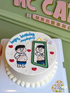 猛男对镜自拍 减肥蛋糕