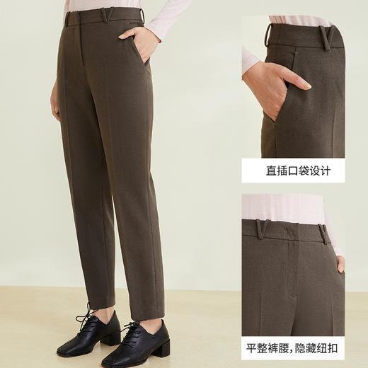 玳莎九分锥形裤女秋季新款直筒休闲裤气质显瘦百搭职场裤子  CD36301 商品图2