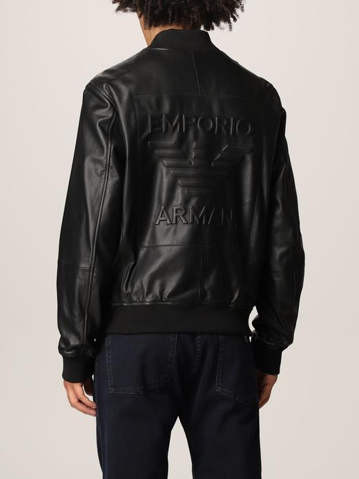 Emporio Armani 阿玛尼背面压印大徽标小羊皮飞行员夹克外套 10290 商品图2