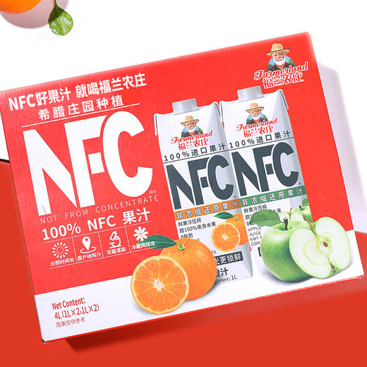 BF| 福兰农庄100%NFC果汁混合装（橙汁1L*2+苹果汁1L*2）【普通快递】 商品图7