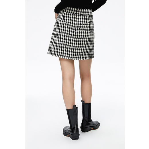 NEELLY纳俪商场同款千鸟格半身裙女2022秋冬季新款A字裙短裙百搭N22092E01160 商品图4