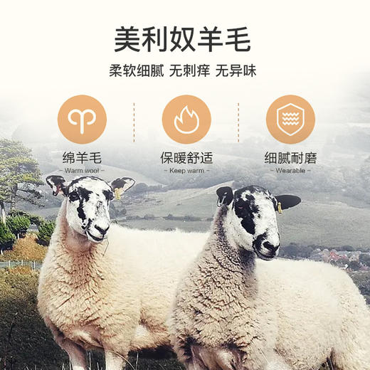 奥尼捷新款高筒羊毛袜保暖透气美利奴羊毛高筒休闲运动毛圈袜 商品图1