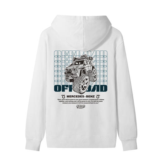 自由基地男装卫衣原创设计benz卡通化图案带帽套头情侣针织毛圈衫 NMT-1899 商品图3