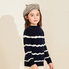 mettekids儿童羊绒衫秋冬新款女童毛衣童装中大童条纹圆领针织衫 商品缩略图2