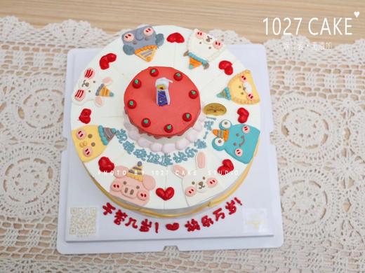 1027CAKE | 手绘蛋糕 小动物 （做小尺寸会减少几只小动物） 商品图1