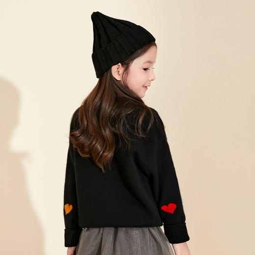 mettekids儿童羊绒衫秋冬新款童装毛衣男童女童卡通黑色针织 商品图5