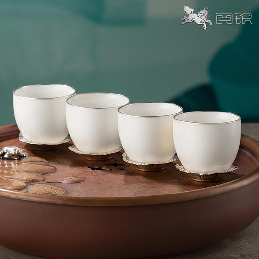 阅银 茶具《蛙声一片》瓷银茶杯 手工茶器茶杯茶壶 商品图3