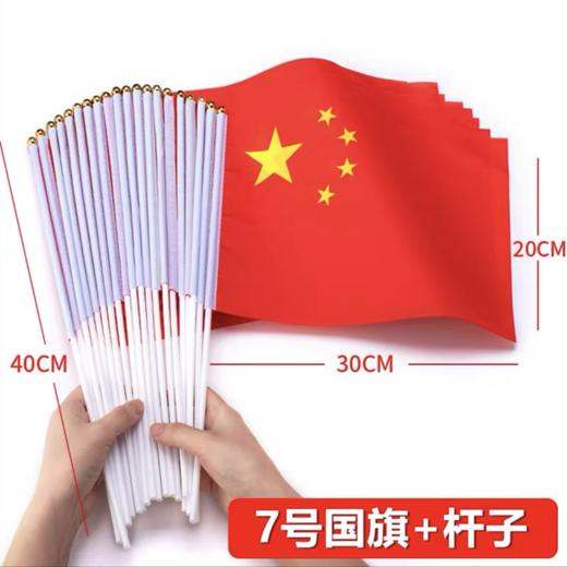 中国小国旗红旗带杆手摇旗手持小五星红旗迷你小国旗装饰7号20×30㎝8号14×21cm100面1包 商品图3