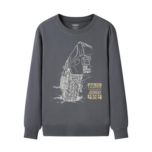 自由基地男装个性越野图案设计spirit系列套头圆领卫衣团队定制服 NMT-1893 商品图5