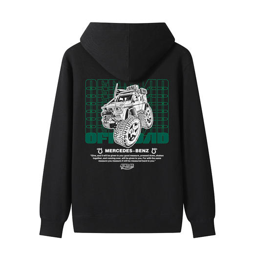 自由基地男装卫衣原创设计benz卡通化图案带帽套头情侣针织毛圈衫 NMT-1899 商品图2