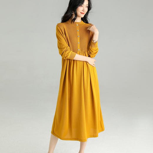 气质显瘦，200斤大码胖mm长款过膝毛衣裙a字针织长裙减龄连衣裙CC-58-58557 商品图1