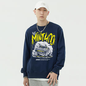 自由基地男装征战系列硬派越野图案设计团队圆领套头毛圈卫衣队服 NMT-1892