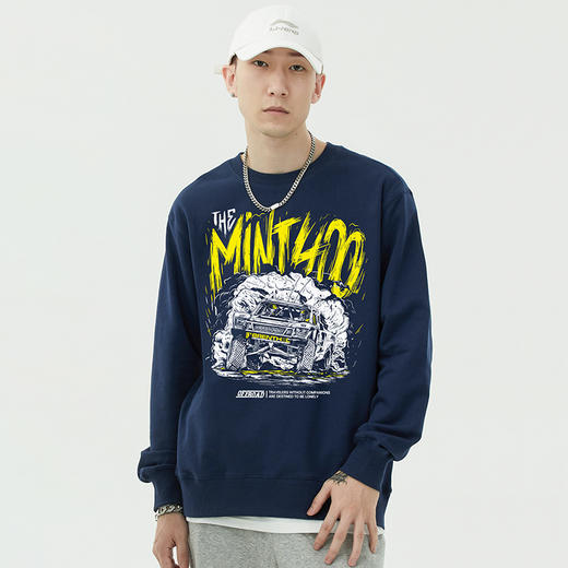 自由基地男装征战系列硬派越野图案设计团队圆领套头毛圈卫衣队服 NMT-1892 商品图0