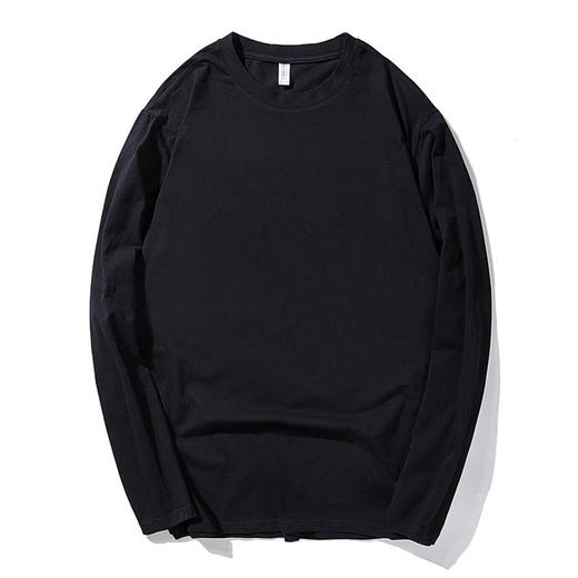 特大码【新款DQ】大依优型大码男装新款纯色长袖T恤男简约宽松打底衫加肥加大码T恤春秋 商品图5