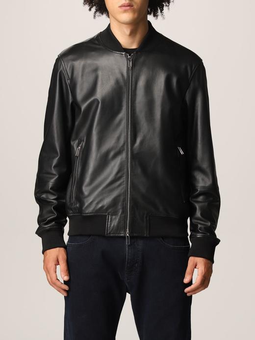 Emporio Armani 阿玛尼背面压印大徽标小羊皮飞行员夹克外套 10290 商品图1