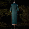 墨绿色旗袍年轻款气质少女改良版中国风长款连衣裙 ZL382 商品缩略图3