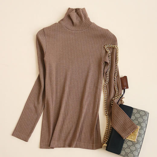 TG-TG03S201秋冬美雅碧高领打底衫女 桑蚕丝混纺高弹力长袖T恤上衣无缝 商品图7