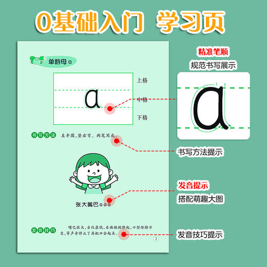 爱德少儿 学前描红练习本 全8册幼儿园拼音数字笔画描红练字帖笔顺练习本 商品图2