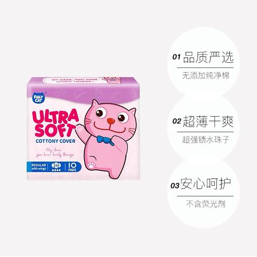 【Yuki】恩芝猫小菲纯棉日用卫生巾 商品图3