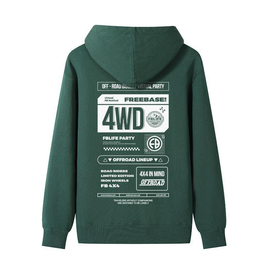 自由基地男女款潮流越野系列设计青年带帽套头卫衣原创ins风队服 NMT-1900 商品图3