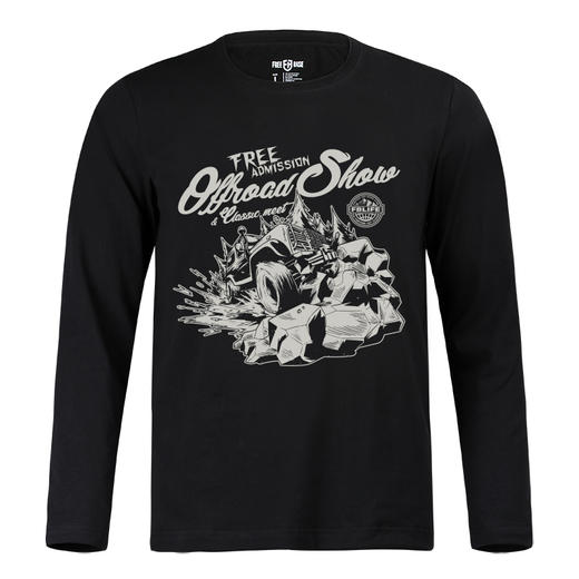 自由基地男装OFFROAD个性硬派越野车图案长袖T恤衫秋季情侣休闲款 NMT-1902 商品图1