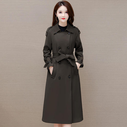 YWE 22B20英伦风双排扣风衣外套修身时尚洋气大衣 商品图0