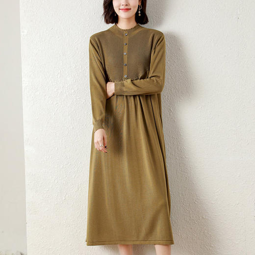 气质显瘦，200斤大码胖mm长款过膝毛衣裙a字针织长裙减龄连衣裙CC-58-58557 商品图8