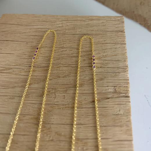 北京仓｜CHARLOTTE LEBECK-Elise-粉色蓝宝石 耳线（单只）［丹麦设计师］ 商品图3