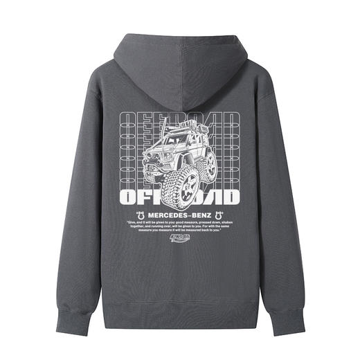 自由基地男装卫衣原创设计benz卡通化图案带帽套头情侣针织毛圈衫 NMT-1899 商品图5