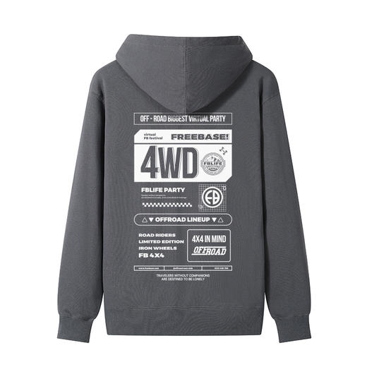 自由基地男女款潮流越野系列设计青年带帽套头卫衣原创ins风队服 NMT-1900 商品图4