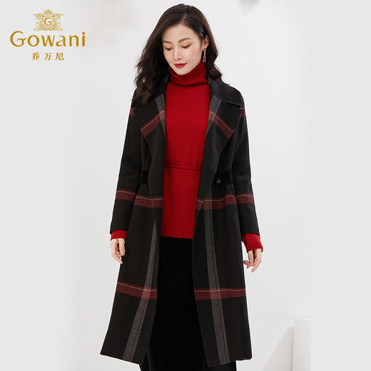 【100%绵羊毛】乔万尼新款羊毛呢大衣英伦风中长款EF3A809 商品图1