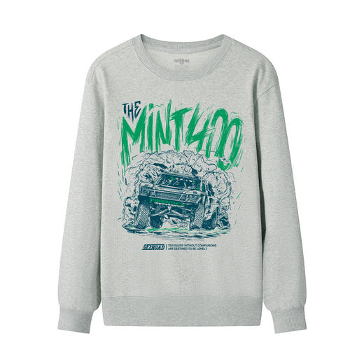 自由基地男装征战系列硬派越野图案设计团队圆领套头毛圈卫衣队服 NMT-1892 商品图4