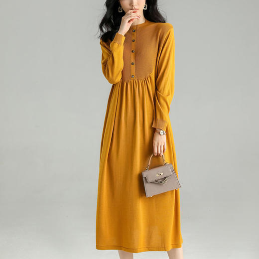 气质显瘦，200斤大码胖mm长款过膝毛衣裙a字针织长裙减龄连衣裙CC-58-58557 商品图5