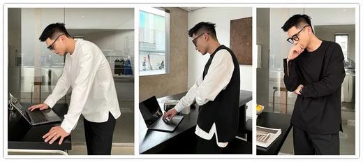 260g新疆长绒棉~宽松百搭休闲圆领开叉纯色长袖8066 商品图0