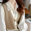 黛唯梵法式小香千鸟格子针织开衫马甲外套女秋冬慵懒风坎肩毛衣背心 商品缩略图0