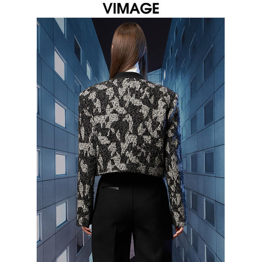 VIMAGE纬漫纪秋冬新款洋气优雅时尚气质显瘦短外套女V1803423 商品图4