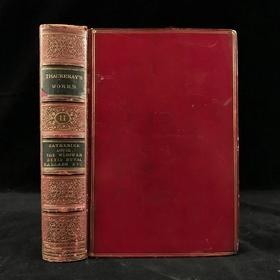 1878年 萨克雷《凯瑟琳/鳏夫洛弗尔/丹尼斯·狄万/民谣》 1幅插图 全真皮精装32开