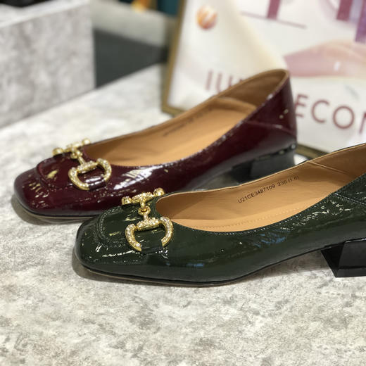 IUIU SECOND带跟单鞋女21年新秋季真皮软皮软底一脚蹬圆头浅口豆 商品图3