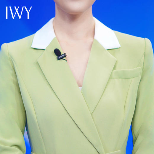 IWY/绿色职业感连衣裙高级女秋季艺考播音主持人正装演讲礼服西Q757 商品图3