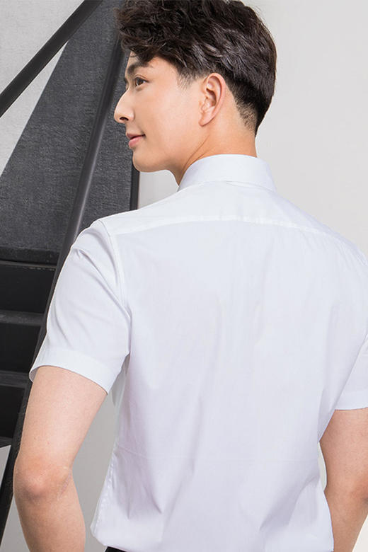 callisto纯白微弹棉混纺意式领衬衫 SQSTS081C 商品图2