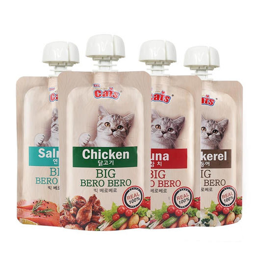 猫太郎CATTARO猫条零食咘噜肉泥包 猫咪流质零食 幼猫成猫 挑嘴湿粮包猫条 膏状猫酱罐头95g*4 四种口味 商品图4