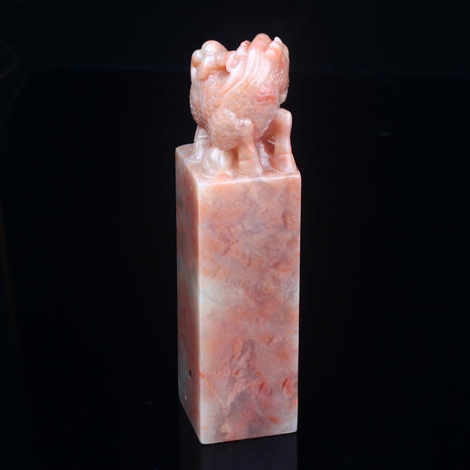 孤品013087:老挝石桃花冻貔貅钮大方章配定制锦盒-3.6*3.6*14.6cm 商品图2